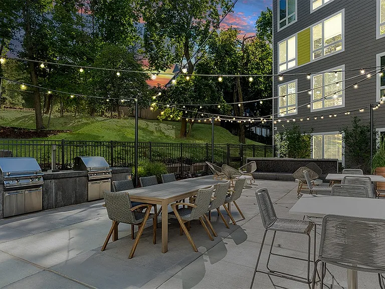 Spacious outdoor BBQ grill and lounge