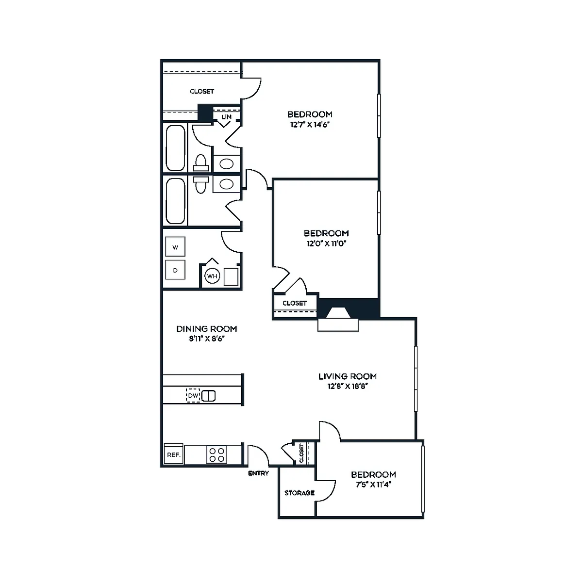 Floor plan B2 with Den