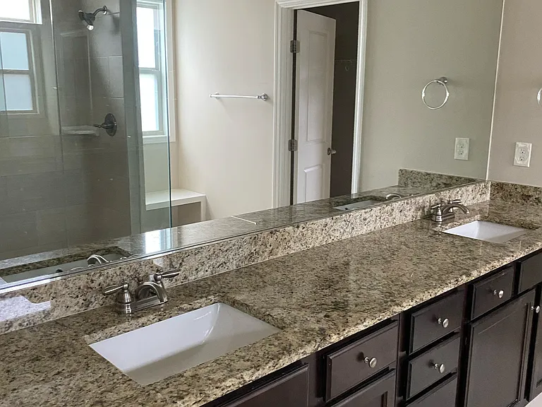 Master bathroom with double sink and Granite Counter -tops