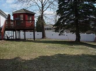 Fenced back  yard