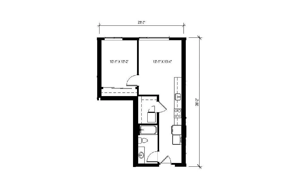 Floor plan 1 Bedroom - A17