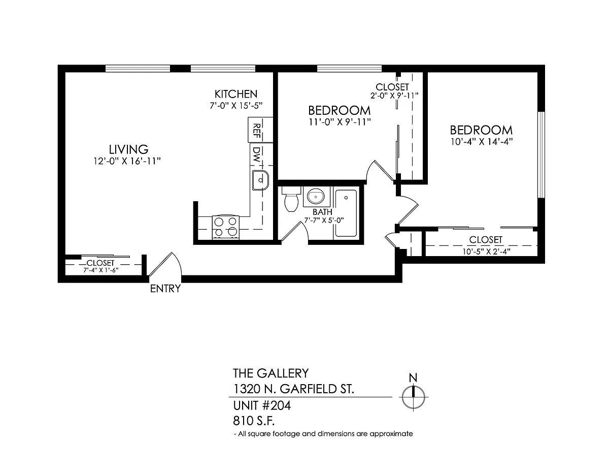 Floor plan 2 Bedroom, 1 Bathroom