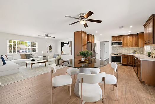 Staged photo to show what it looks like with nice furniture