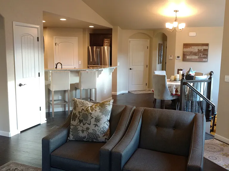 Kitchen area & Dining Room from LR area