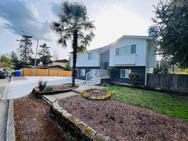 Front view of the house and front yard
