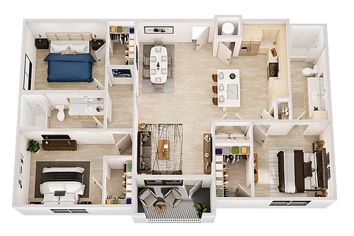 Floor plan 3 BR-A