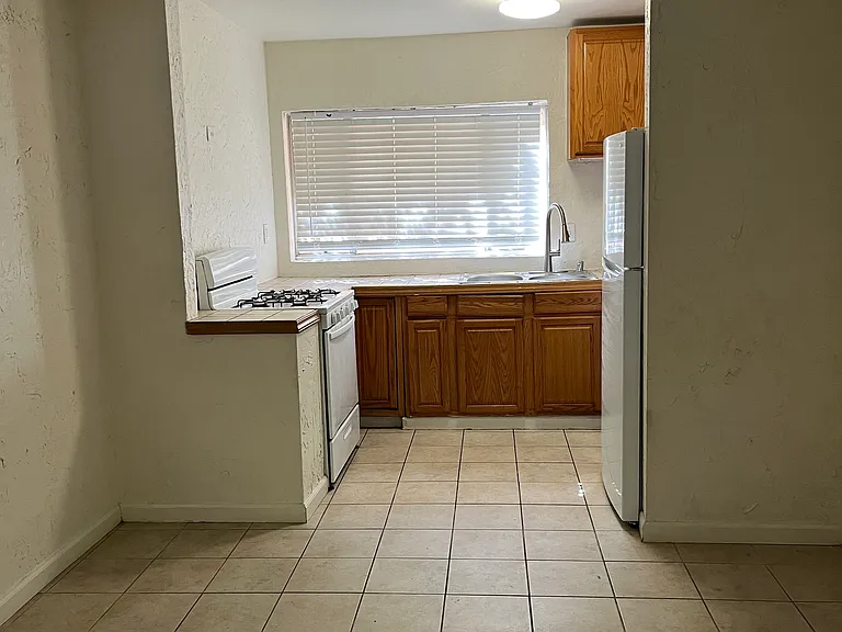 Kitchen with large window