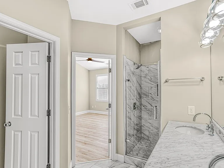 Separate Shower, new modern double sink vanity