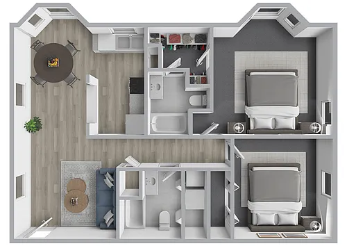 Floor plan 2 Bed 2 Bath
