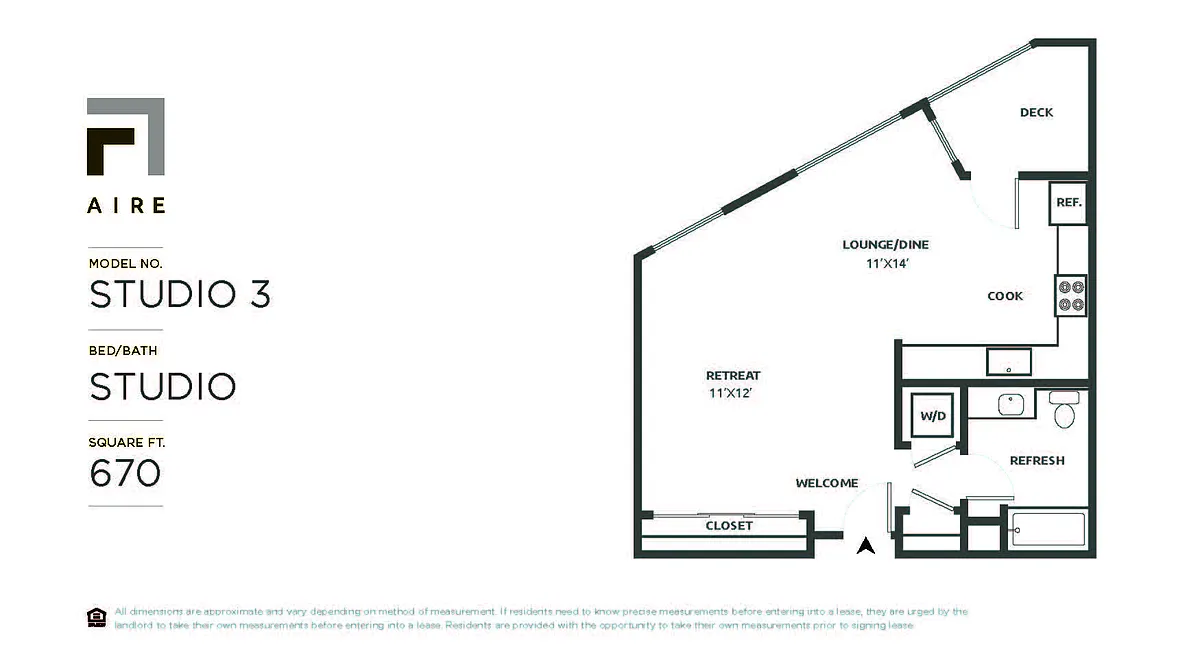Floor plan Studio 3