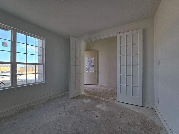 Construction progress - an additional view of the study with French doors