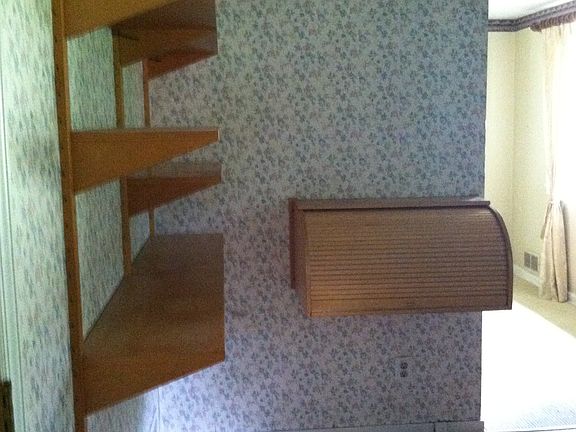 Kitchen shelves and desk