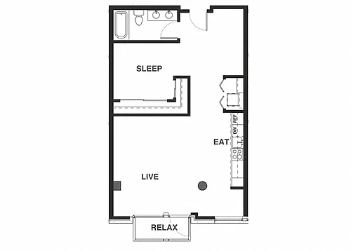 Floor plan 1x1 Large B