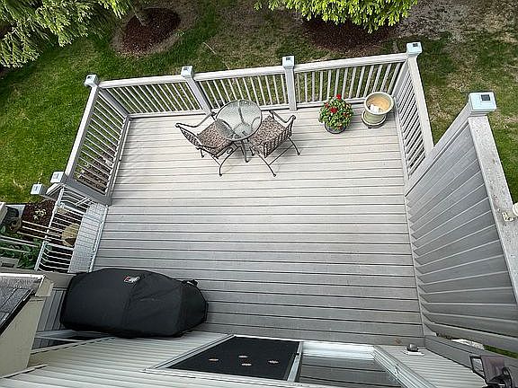 View of deck from 2nd story