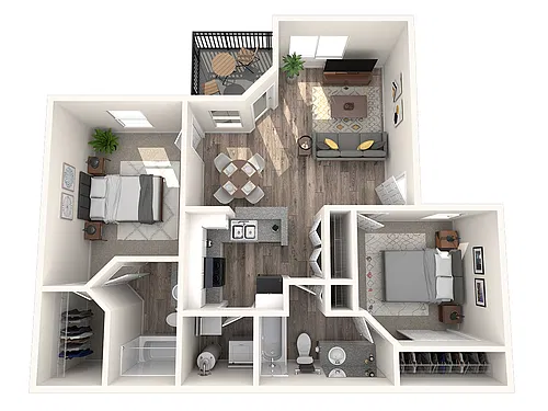 Floor plan 2 Bedroom 2 Bath