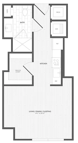 Floor plan Studio-E East Medley