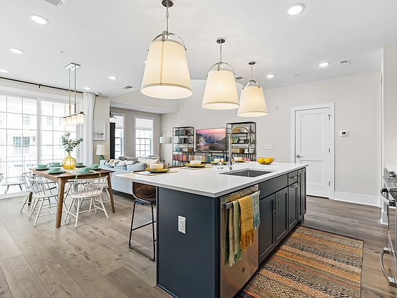 Pendant lighting over island