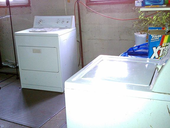 On-site laundry in basement