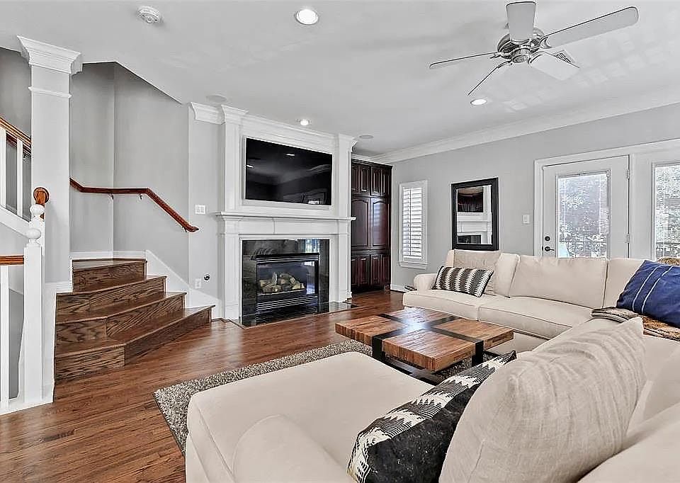 Open concept living room. Balcony and Grill off the living room