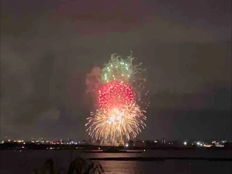 Fire work view from livingroom and balcony