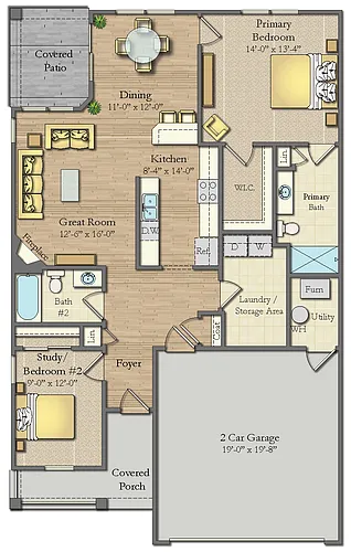 Floor plan Ranch Townhome