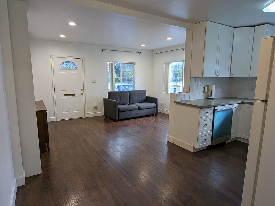 Living room and kitchen and front door