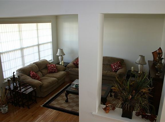 Open floor plan-formal living room with fireplace? 
