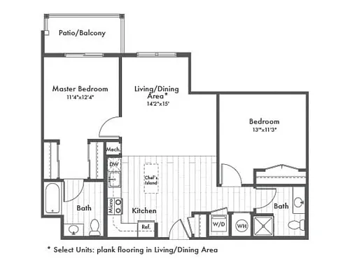 Floor plan B5 Two Bedroom
