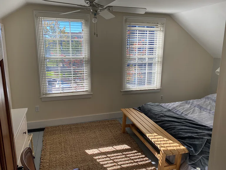 Second bedroom with Queen bed, overlooking courtyard.