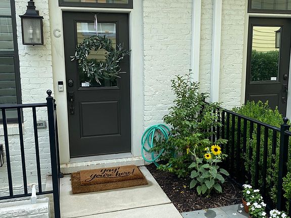 Patio and front door to apartment C (#103)