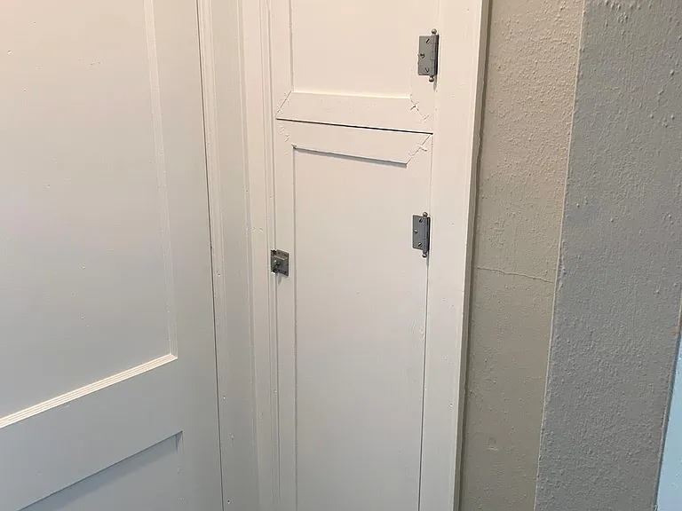 Storage just outside the bath