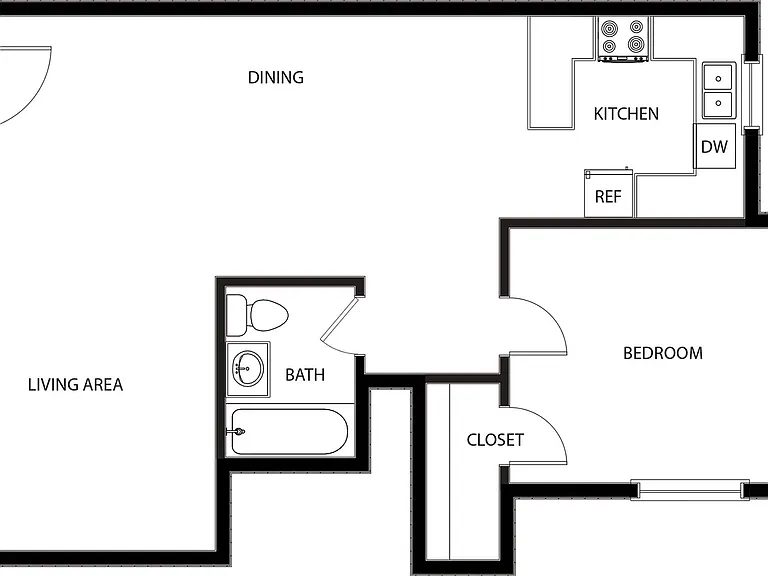 LIV @ University - One Bedroom Floor Plan LIV @ University - One Bedroom Floor Plan