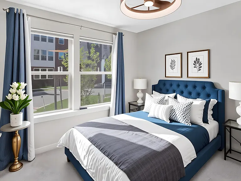 Versatile entry-level suite ideal for guests, remote work, or a private retreat with easy access and added separation from the main living areas. Virtually Staged.