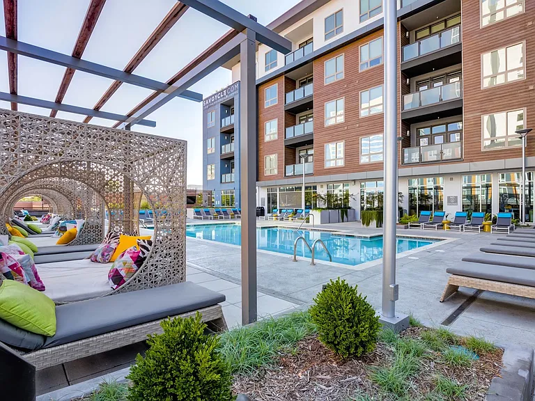Resort-Inspired Pool with Cabanas
