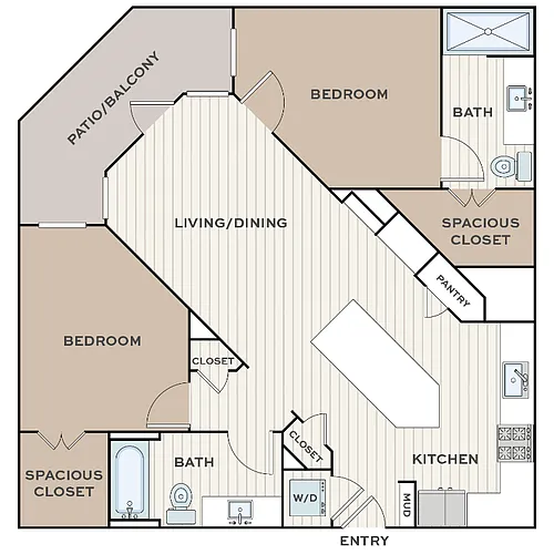 Floor plan Two Bedroom (B4)