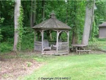 Gazebo along tree side