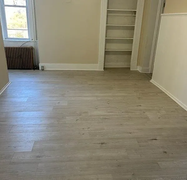 Bedroom has built in book case