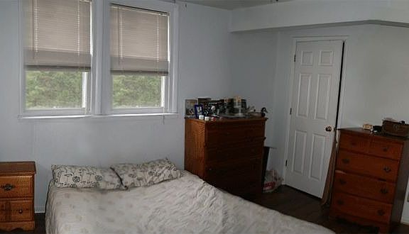 Large master bedroom with lots of closet space and attached full bathroom