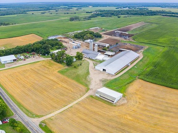Modern-Day Dairy, 27246 Hwy 28, Grey Eagle, MN: aerial view