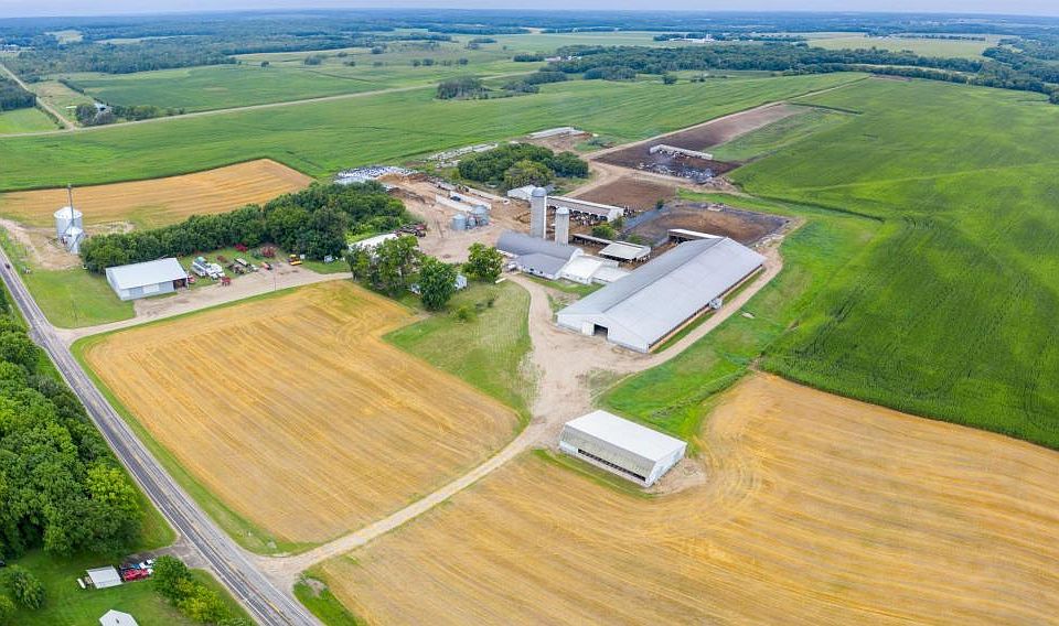 Modern-Day Dairy, 27246 Hwy 28, Grey Eagle, MN: aerial view