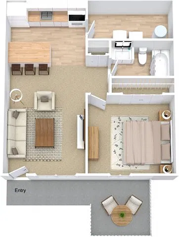 Floor plan One Bedroom / One Bath