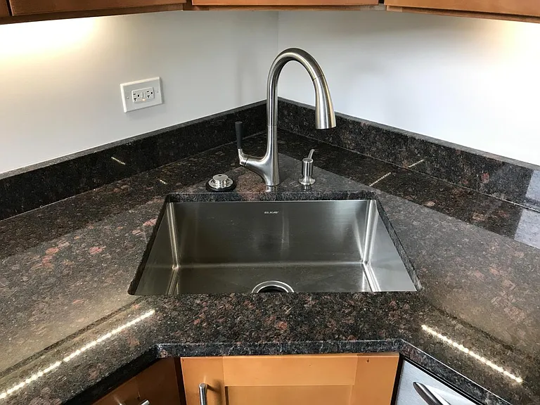 Sink with garbage disposal