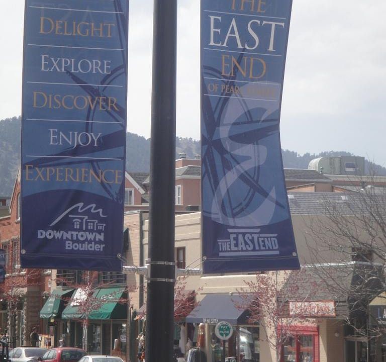 VIEW FROM BALCONY DOWN PEARL STREET MALL
