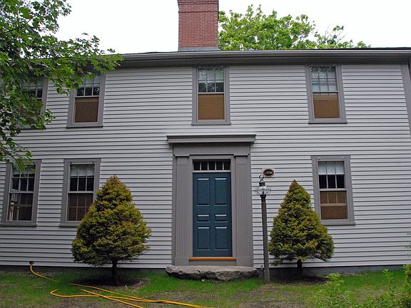 Restored front of historic house.