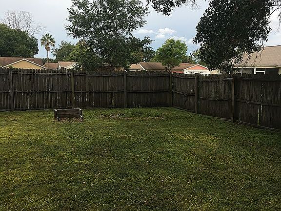 Fenced backyard 