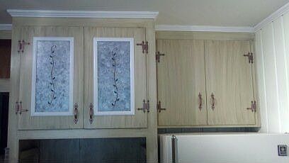 Hand crafted glass cabinet inserts