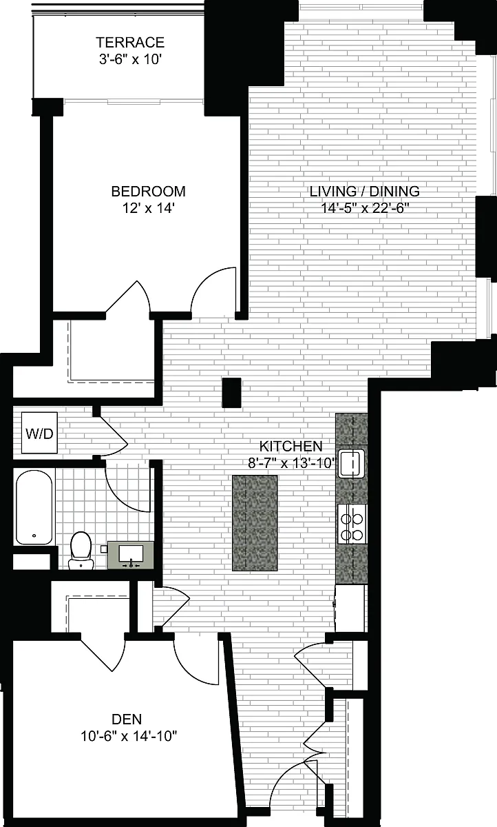 Floor plan 1 Bedroom TT