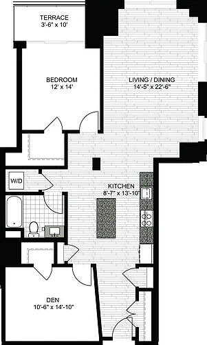 Floor plan 1 Bedroom TT