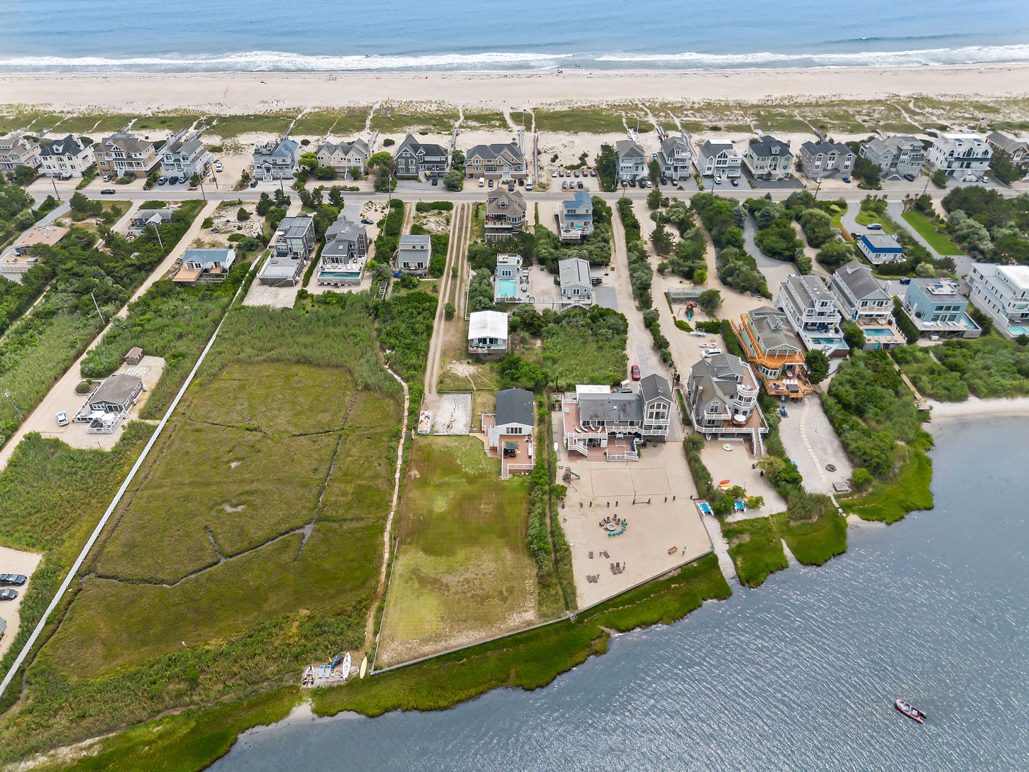 Aerial view access to Bay and Ocean from the property.