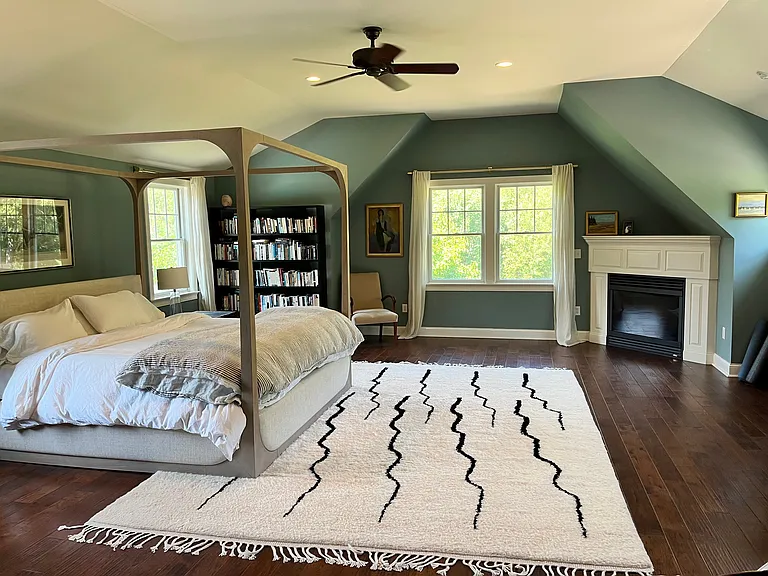Primary suite with gas fireplace.
